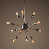 Black Metal Burst Pendant Ceiling Light - Loft Style Chandelier for Living Room - This Metal Burst Pendant Ceiling Light Loft Style Living Room Hanging Chandelier is a perfect addition to any room where you need a bit of modern indu